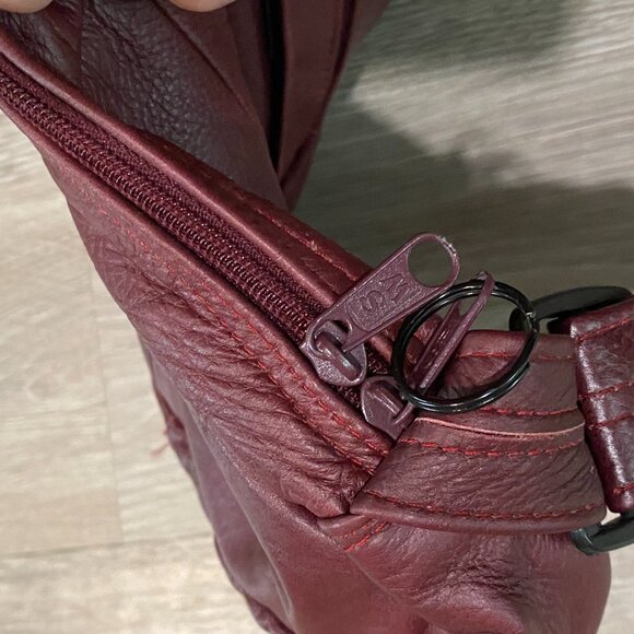 Share Wine Accent Leather Boho Western Soft Crossbody Y2K Travel Sling Shoulder - Picture 6 of 8